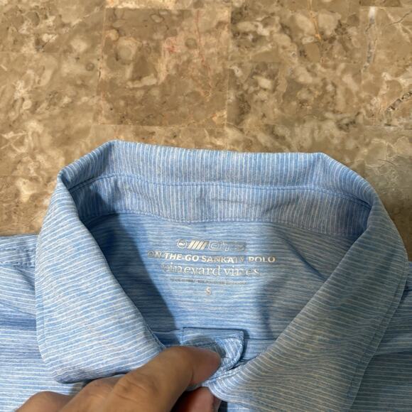 Vineyard Vines Polo Shirt Mens Small Blue On The Go Sankaty OTG Golf Stretch - Picture 5 of 9